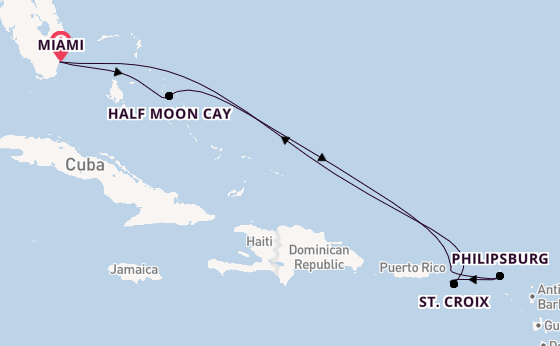 Caribbean vanaf Miami, Verenigde Staten met de Carnival Magic