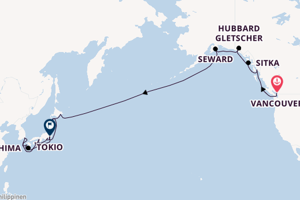 Transpazifik ab Vancouver, Kanada auf der EXPLORA III