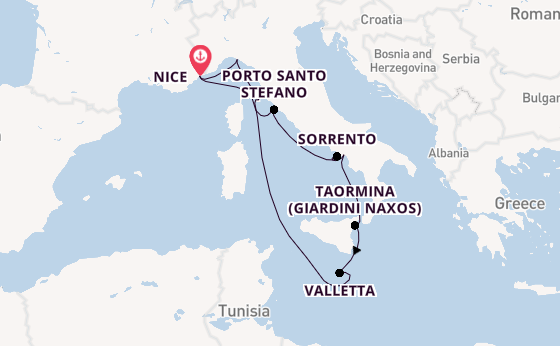 Western Mediterranean from Nice, France with the Silver Shadow