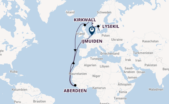 Norwegen ab Kopenhagen, Dänemark auf der Seven Seas Mariner