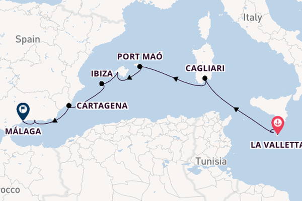 Westelijke Middellandse Zee vanaf La Valletta, Malta met de Star Clipper
