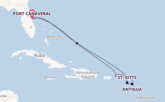 Karibik ab Port Canaveral, USA auf der Carnival Firenze