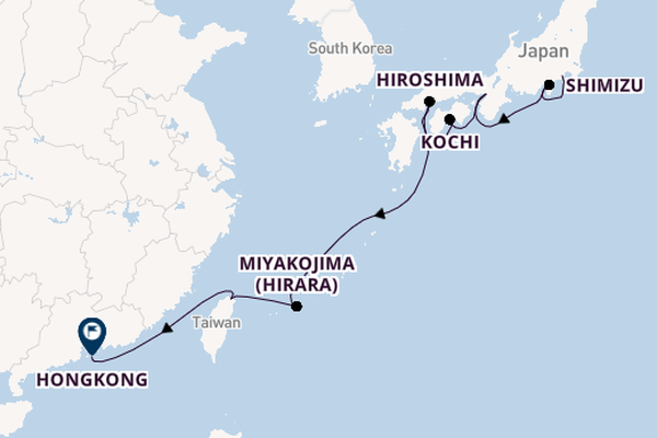 Japan vanaf Yokohama (Tokio), Japan met de Norwegian Jade