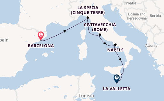 Westelijke Middellandse Zee vanaf Barcelona, Spanje met de EXPLORA II