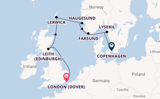 United Kingdom from London (Dover), England, United Kingdom with the Seabourn Quest