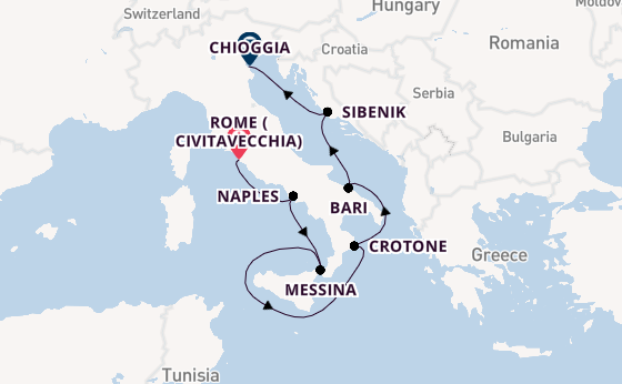 Western Mediterranean from Rome (Civitavecchia), Italy with the Viking Sea