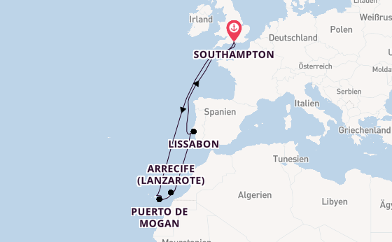 Kanarische Inseln ab Southampton, Großbritannien auf der Queen Elizabeth