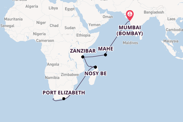 Africa from Mumbai (Bombay), India with the Seven Seas Navigator