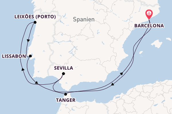 Westliches Mittelmeer ab Barcelona, Spanien auf der Celebrity Equinox