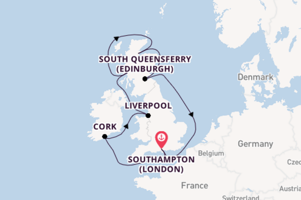 13 day voyage on board the Queen Mary 2 from Southampton (London)