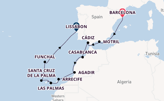 Canarische Eilanden vanaf Barcelona, Spanje met de Seven Seas Voyager