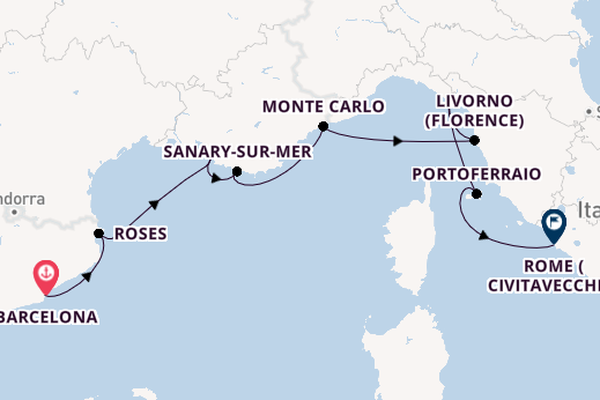 Western Mediterranean from Barcelona, Spain with the Azamara Onward