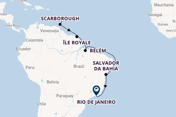 South America from Bridgetown, Barbados with the Azamara Quest