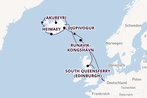 Arktis ab Rotterdam, Niederlande auf der Rotterdam