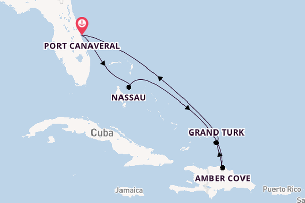Caribbean vanaf Port Canaveral, Verenigde Staten met de Caribbean Princess