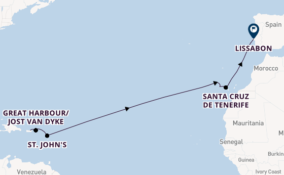 Caribbean vanaf San Juan, Puerto Rico met de Silver Shadow
