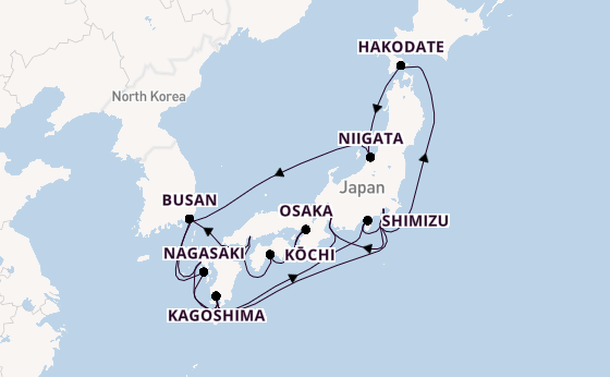 Japan from Tokyo, Japan with the Sapphire Princess