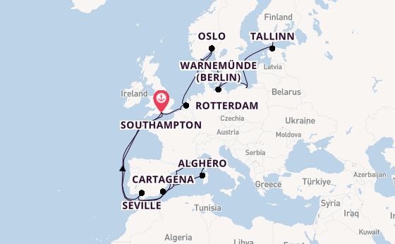 Western Mediterranean from Southampton, England with the Regal Princess