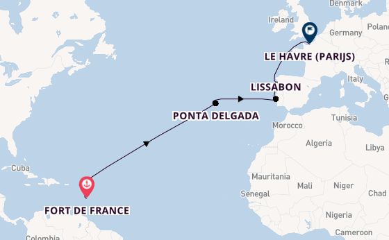 Caribbean vanaf Fort de France, Martinique met de MSC Meraviglia