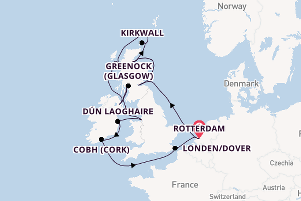 Britse Eilanden vanaf Rotterdam, Nederland met de Nieuw Statendam
