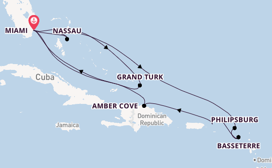 Caribbean vanaf Miami, Verenigde Staten met de MSC Meraviglia
