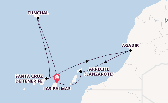 Kanarische Inseln ab Las Palmas, Gran Canaria auf der Costa Smeralda