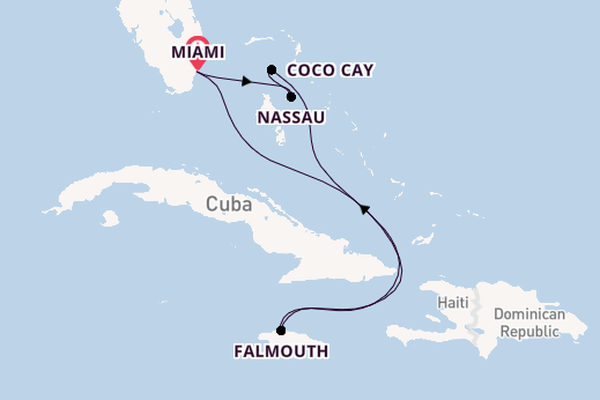 Caribbean from Miami, Florida, USA with the Allure of the Seas