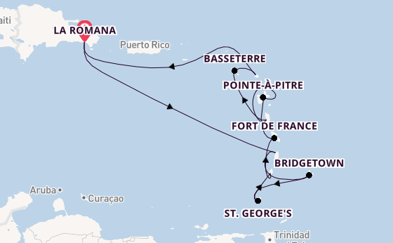 Zuidelijke Caraïben vanaf La Romana met de Mein Schiff 2 