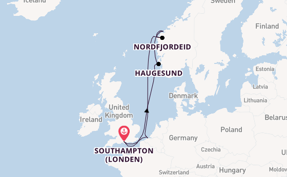 Noorwegen vanaf Southampton (Londen), Engeland met de Celebrity Apex
