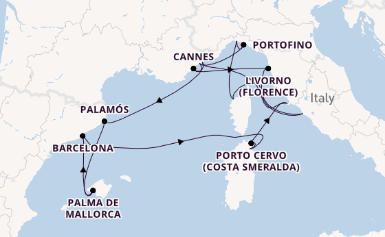 Western Mediterranean from Rome (Civitavecchia), Italy with the EXPLORA II