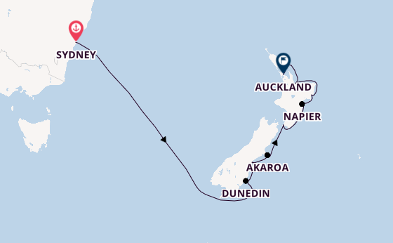 Nieuw Zeeland vanaf Sydney, Australië met de Seven Seas Explorer