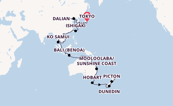Australia and New Zealand from Tokyo, Japan with the Azamara Pursuit