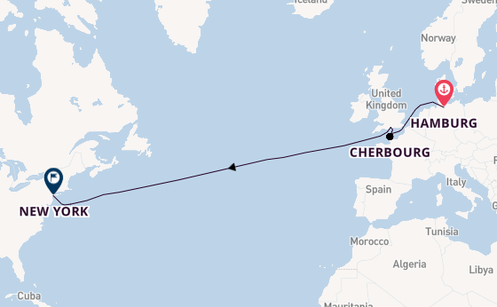 Transatlantic from Hamburg, Germany with the Queen Mary 2