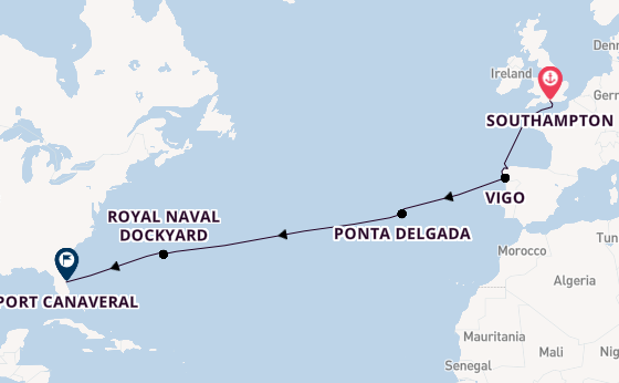 Transatlantic from Southampton, England with the Celebrity Apex