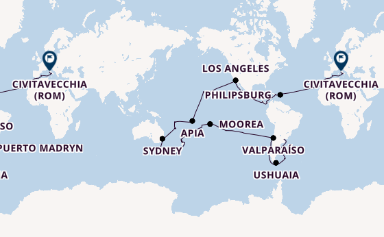 Weltreise ab Buenos Aires, Argentinien auf der MSC Magnifica