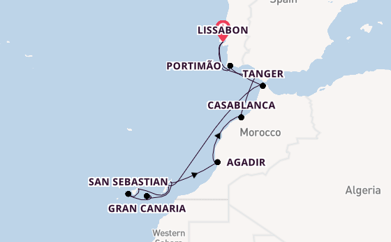 Canarische Eilanden vanaf Lissabon, Portugal met de Azamara Journey