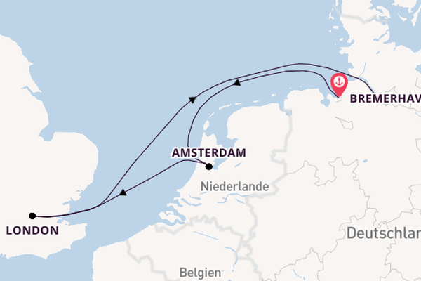 England ab Bremerhaven, Deutschland auf der HANSEATIC nature