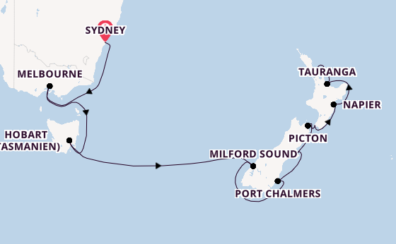 Australien und Neuseeland ab Sydney auf der Westerdam