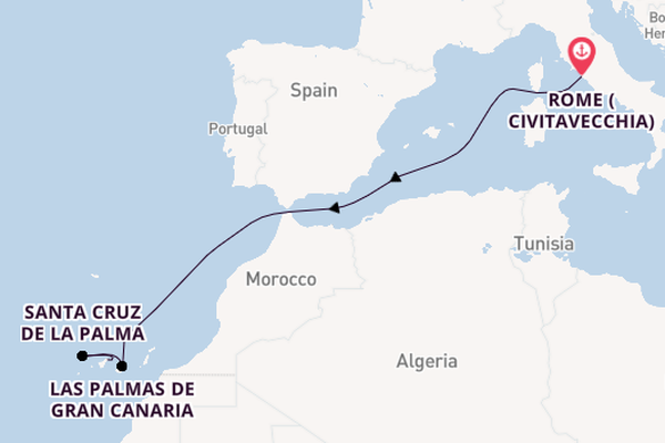 Canary Islands from Rome (Civitavecchia), Italy with the MSC Fantasia