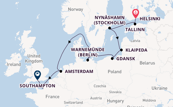 British Isles from Helsinki, Finland with the Norwegian Prima