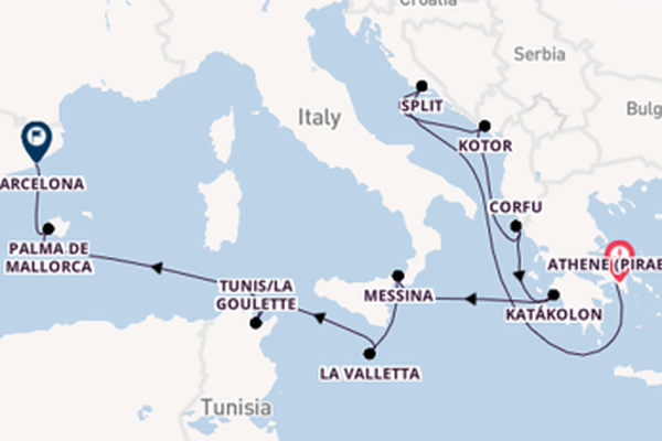 Middellandse Zee vanaf Athene (Piraeus), Griekenland met de Marina