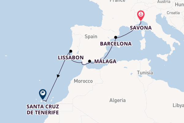 Costa Diadema – Van mediterrane kuststeden naar Tenerife