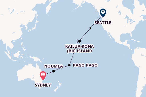 Noordam - Die große Transpazifik-Odyssee von Sydney durch die Südsee nach Seattle