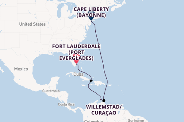 Southern Caribbean from Fort Lauderdale (Port Everglades), Florida, USA with the Oasis of the Seas