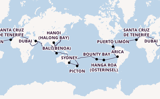MSC Magnifica - In 116 Tagen Weltmomente auf 5 Kontinenten entdecken