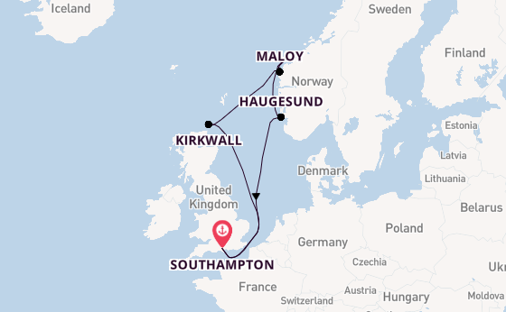 Norway from Southampton, England with the MSC Meraviglia