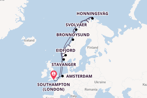 Norway from Southampton, England with the Seven Seas Voyager