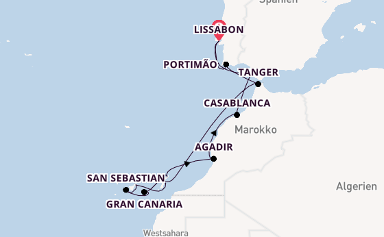 Kanarische Inseln ab Lissabon, Portugal auf der Azamara Journey