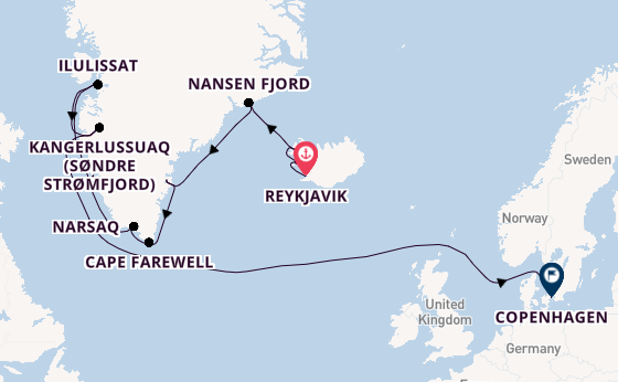 Arctic from Reykjavik, Iceland with the Scenic Eclipse                                                                                               