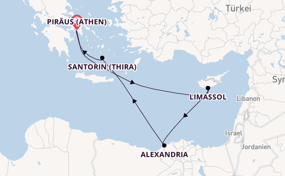 Östliches Mittelmeer ab Piräus (Athen), Griechenland auf der Rhapsody of the Seas
